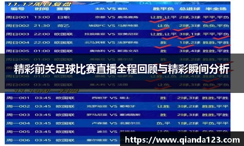 精彩前关足球比赛直播全程回顾与精彩瞬间分析